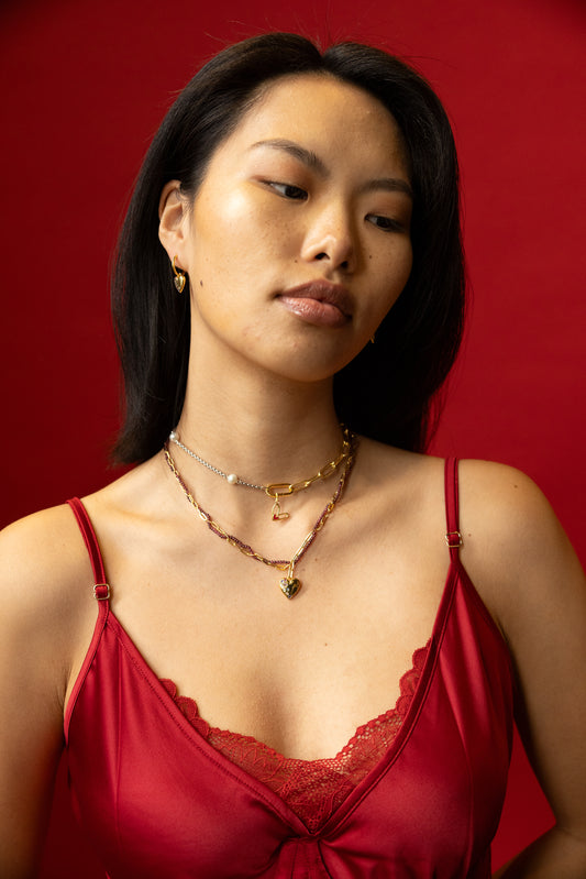 Multi-Color Heart Necklace