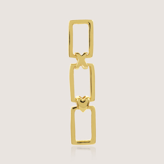 xo earrings crafted in 925 sterling silver, available in gold and rhodium-plated finish, featuring a romantic heart-inspired design